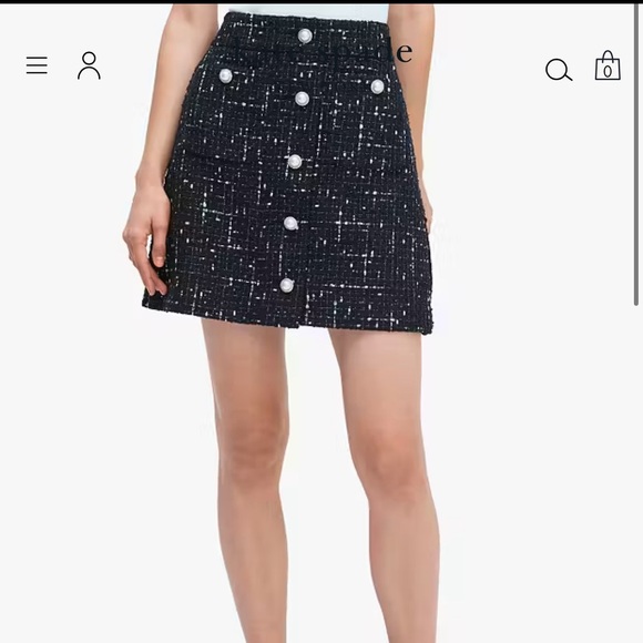 Kate Spade black tweed mini skirt size 2 - Picture 5 of 5